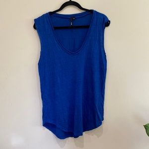 JOE’S JEANS Royal Blue Scoop Neck Linen tank Top Size M EUC